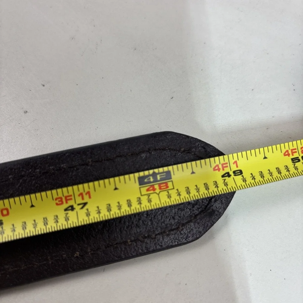 Carhartt Mens Brown Full Grain Leather Work Belt Size 44 WB5561-M Buckle Logo